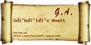 Göbölös Anett névjegykártya